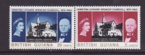 British Guiana-Sc#297-8- id11-unused NH QEII set-Winston Churchill-1966-