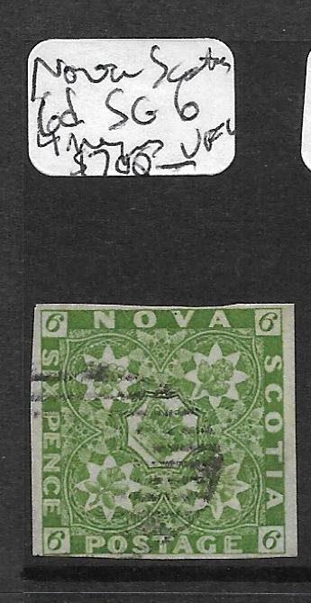 NOVA SCOTIA (P0305B) 6D ARMS, ROSES DARK GREEN SG 6  4 MARG VFU  CHEAP START