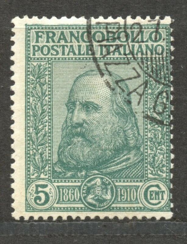 Italy,  1910 Garibaldi, 5 C., VF ++ used, Scott # 115