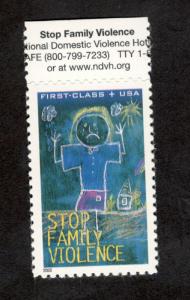 B3 Stop Family Violence US Single W/Top Label Mint/nh (Free Shipping)