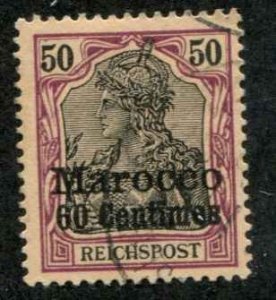 German Offices Morocco SC# 14 o/p'd  60 Centines on Germany Used