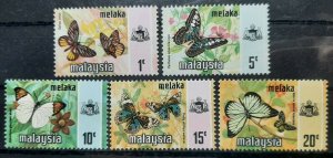 MELAKA ( MALAYSIA ) BUTTERFLIES 1977 / 1978 HARRISON  SG 77 - 81 MLHOG 