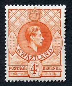 Swaziland SG33 KGVI 4d Orange Wmk Mult Script CA M/M