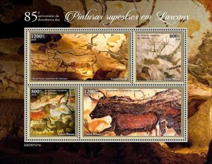GUINEA BISSAU - 2025 - Lascaux Cave Paintings - Perf 4v Sheet- Mint Never Hinged