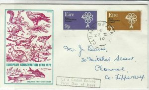 Ireland 1970 European Conservation Year Animal Illust. Stamps FDC Cover Rf 34792