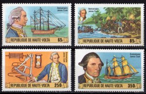 Upper Volta 1978 Sc#474/477 CAPT.JAMES COOK AND ENDEAVOUR Set (4) MNH