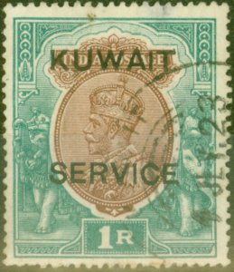 Kuwait 1923 1R Orange-Brown & Dp Turq-Green SG010a Fine Used