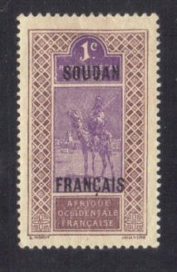 FRENCH SUDAN SC #21 MH 1c 1921-30  CAMEL AND RIDER