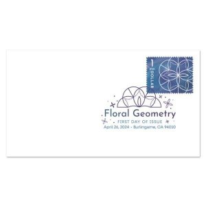 US 5853 Floral Geometry Blue DCP FDC 2024 after May 1