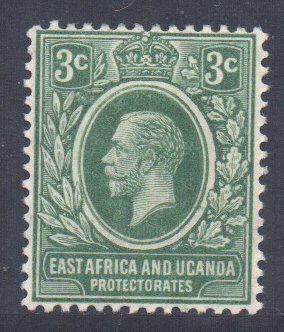 KUT British East Africa Scott 41 - SG45, 1912 Crown CA 3c MH*