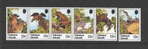 BIRDS - SOLOMON ISLANDS #465-70 SANFORD'S EAGLE (ROW 1) MNH