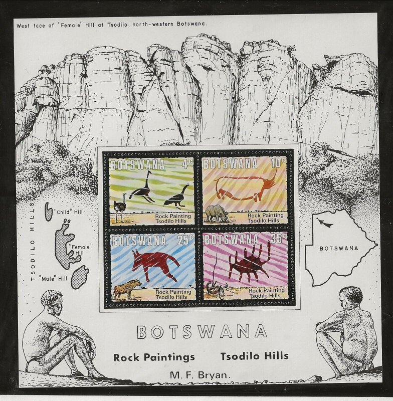BOTSWANA Sc 136-9+139a NH issue of 1975 - DINOSAURS