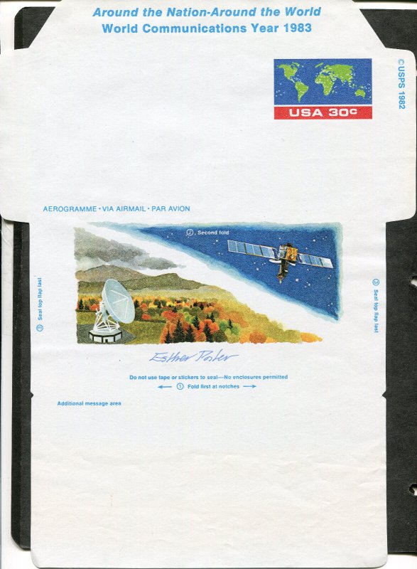 World Communications Year Aerogramme ORCOEXPO Jan 7 1983 Autographed Program