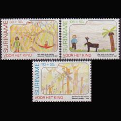 SURINAM 1990 - Scott# B380-2 Children Drawings Set of 3 NH