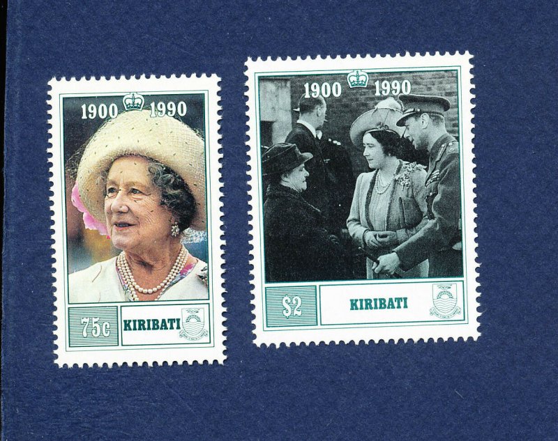 KIRIBATI - Scott 555-556 - FVF MNH - Queen Mother 90th Birthday - 1990