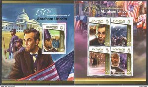 2015 Solomon Islands Abraham Lincoln Usa President #3017-21 1+1 ** Ls412