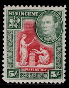 ST. VINCENT GVI SG158, 5s scarlet & deep-green, M MINT. Cat £20.