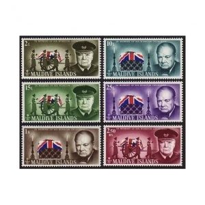 Maldives 201-206, MNH. Michel 201-206. Sir Winston Churchill,1967. WW II leader.