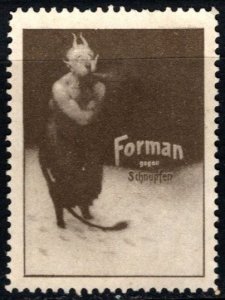 1908 German Poster Stamp Forman Against Colds From The Pharmacy (Vs Devil)