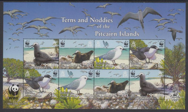 XG-BA457 PITCAIRN ISLANDS - Wwf, 2007 Wild Animals, Seabirds, 2 Sets MNH Sheet