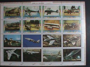 UMM AL QIWAIN STAMP:WORLD FAMOUS AIR PLANES STAMPS CTO LARGE FULL SHEET VF