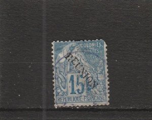 Reunion  Scott#  22  Used  (1891 Overprinted)