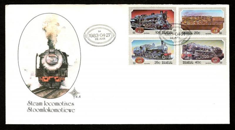 South Africa 1983 Steam Locomotives Railway Train Transport Sc 614-17 FDC # 1...