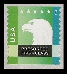 US 5013 Spectrum Eagle presorted first-class 25c green coil single MNH 2015