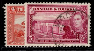 TRINIDAD & TOBAGO GVI SG249a + 249b, 4c SHADE VARIETIES, FINE USED.