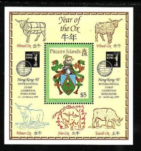 Pitcairn Is.-Sc#463- id12-unused NH sheet-Coat of Arms-1997-