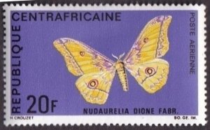 Central African Republic C67 (mh) 20fr moth: Nudaurelia dione fabr. (1969)