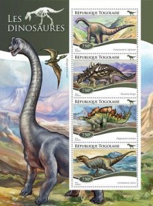 2015 TOGO MNH. DINOSAURS   |  Y&T Code: 4364-4367  |  Michel Code: 6529-6532