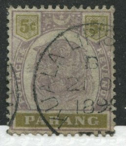 Pahang 1895 5 cent Tiger used