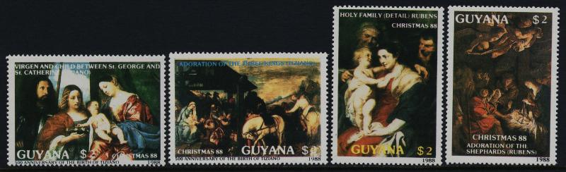 Guyana 1991a-b, 1992a-b MNH Christmas, Virgin & Child, Adoration of Magi