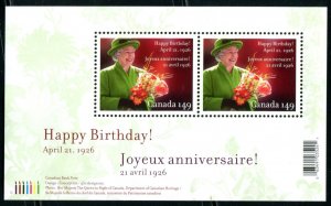 2150 Canada $2.98 Queen Elizabeth II 80th B'Day SS, MNH