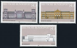 Germany 1466a-1466c, MNH. Michel 1287-1289. Historic buildings, 1986. Reichstag,