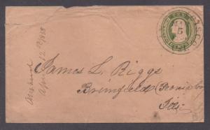 **US 19th Century Postal Sta Cover, SC# U16, S.F., CA 3/5/1858, SON Cxl, CV $125