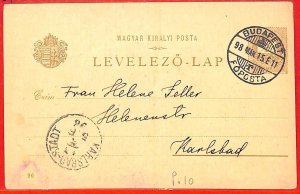 aa1921 - HUNGARY - Postal History -  POSTAL STATIONERY  CARD 1898