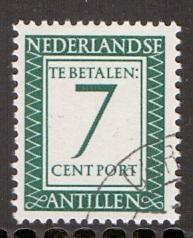 Netherlands Antilles  1952 postge due  cancelled  7 ct      #