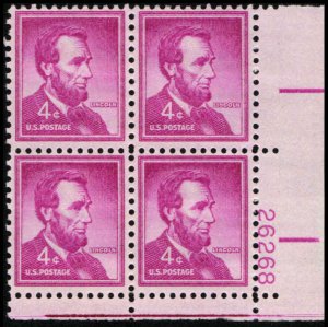 US #1036a LINCOLN MNH LR PLATE BLOCK #26268