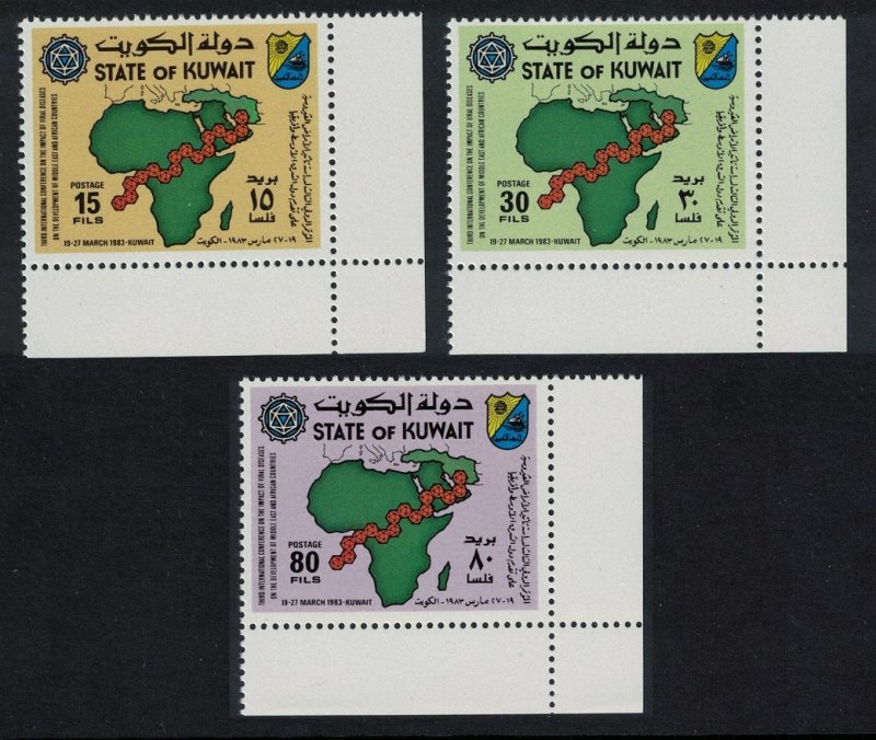 Kuwait Medicine Viral Diseases 3v Corners 1983 MNH SC#921-923 SG#1000-1002