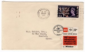 (I.B) Cinderella Collection : Hendon-Windsor BEA Air Letter Cover (Helicopter)