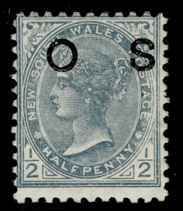 AUSTRALIA - New South Wales QV SG O58a, ½d grey, M MINT.