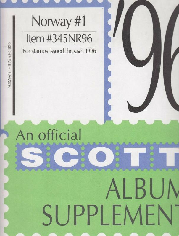 Scott Album Supplement Norway  #1 Through 1996