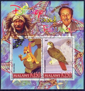 Malawi 2007 Walt Disney (XII) Indians Scouting Scouts Birds Sheet MNH