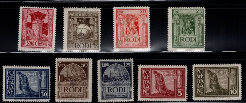 ITALY Offices in Rhodes Scott 55-63 MH** 1932 set perf 14 w inscription