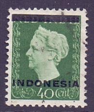 Netherlands Indies  #297  1948  Indonesia  used  overprint 40c