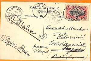 aa0025  - BELGIAN Congo Belge - POSTAL HISTORY - POSTCARD to ITALY 1909