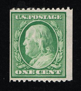 GENUINE SCOTT #385 MINT OG NH 1910 GREEN PERF-12 SL-WMK COIL SINGLE #7102