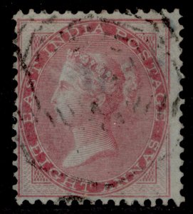 INDIA QV SG36, 8a carmine, FINE USED. Cat £21.